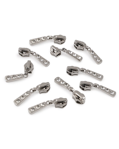 Jazdec k špirálovým zipsom No 5, No 6 s kamienkami ozdobný - 10 ks | Mimib