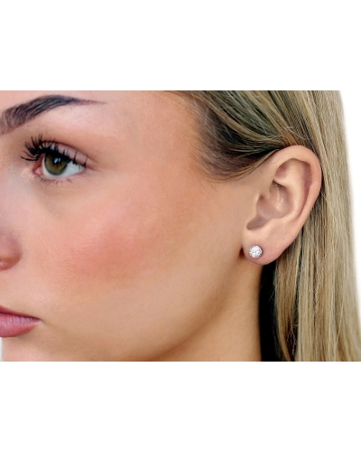 Náušnice z nerezovej ocele s brúsenými kamienkami - 1 pár | Mimib