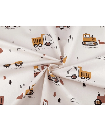 Bavlnená látka / plátno traktor, bager, nákladné auto - 1 m | Mimib