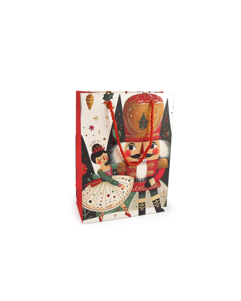 Vianočná darčeková taška luskáčik 18x24 cm - 1 ks | Mimib