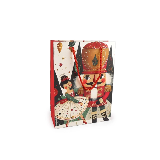 Vianočná darčeková taška luskáčik 18x24 cm - 1 ks | Mimib