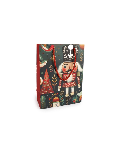 Vianočná darčeková taška luskáčik 18x24 cm - 1 ks | Mimib