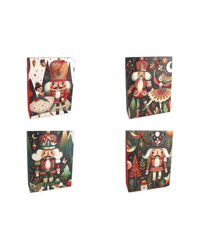 Vianočná darčeková taška luskáčik 31x40 cm - 1 ks | Mimib