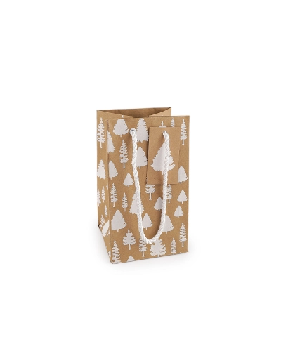 Vianočná darčeková taška natural 10,5x18 cm - 1 ks | Mimib