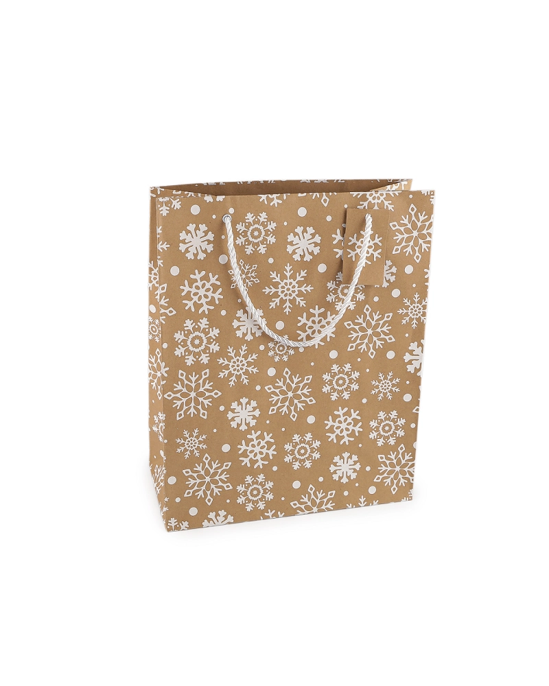 Vianočná darčeková taška natural 26x32 cm - 1 ks | Mimib