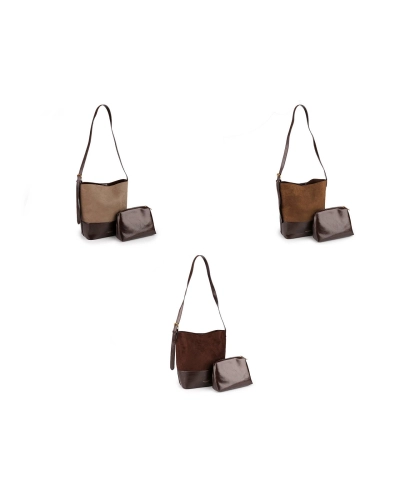 Kabelka imitácia brúsená koža s puzdrom 32x28 cm - 1 ks | Mimib