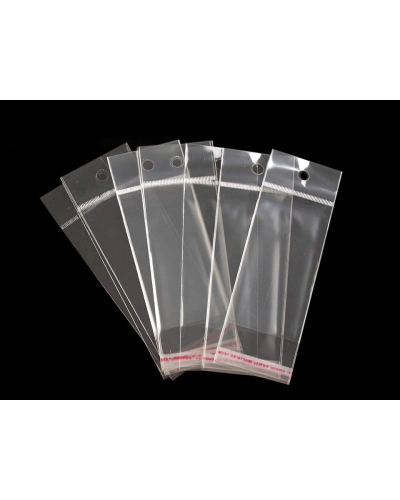 PP vrecko s lepiacou lištou a závesom 5x10 cm - 100 ks | Mimib