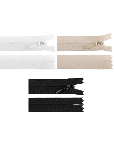 Špirálový zips skrytý YKK No 4 dĺžka 40 cm - 1 ks | Mimib