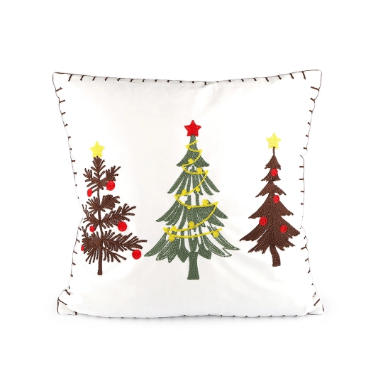 Vianočná zamatová obliečka na vankúš vyšívaná 45x45 cm - 1 ks | Mimib