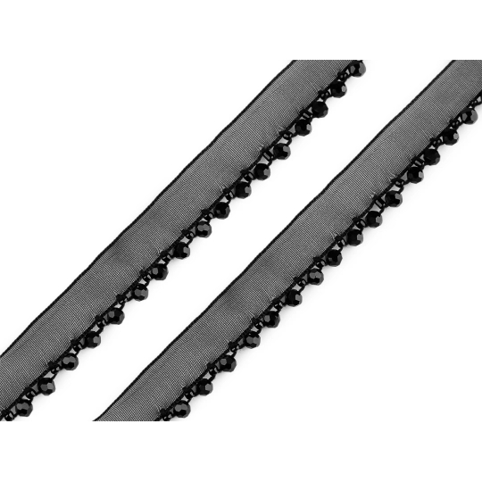 Paspulka / kéder s brúsenými korálikmi šírka 13 mm - 1 m | Mimib