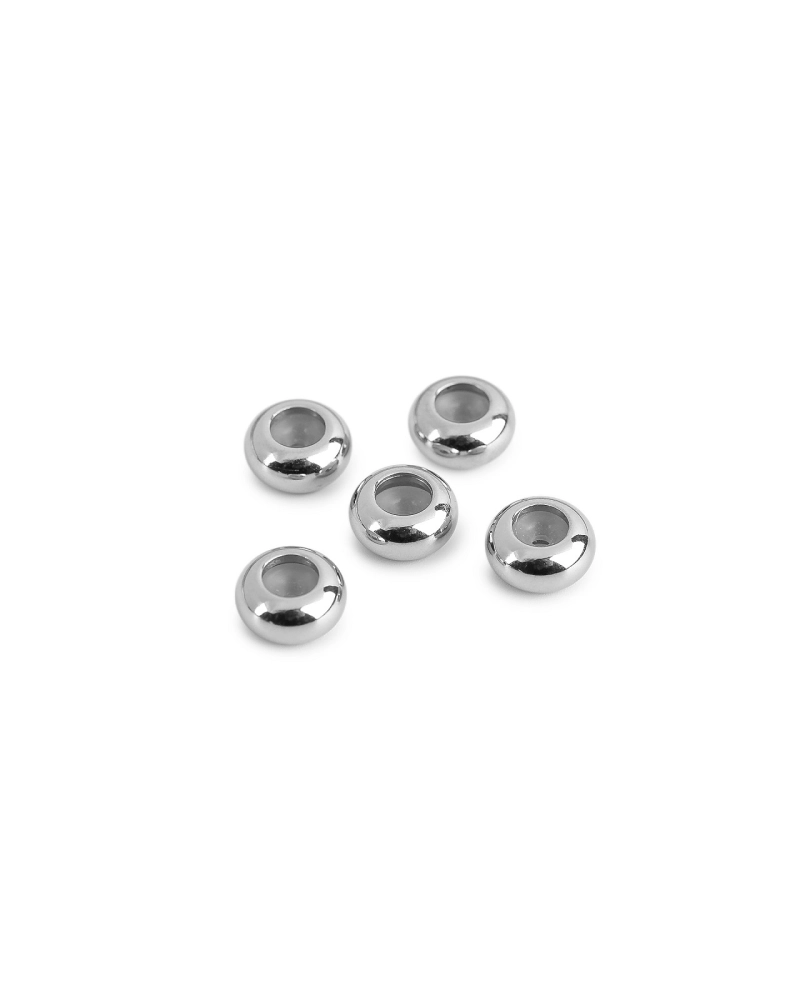 Koráliky s brzdou / stoppermi Ø7 mm, 9 mm z nerezovej ocele - 5 ks | Mimib