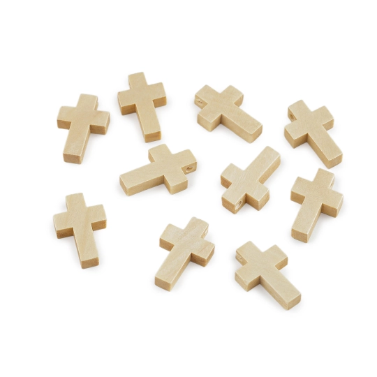 Prívesok drevený krížik 14x22 mm - 10 ks | Mimib