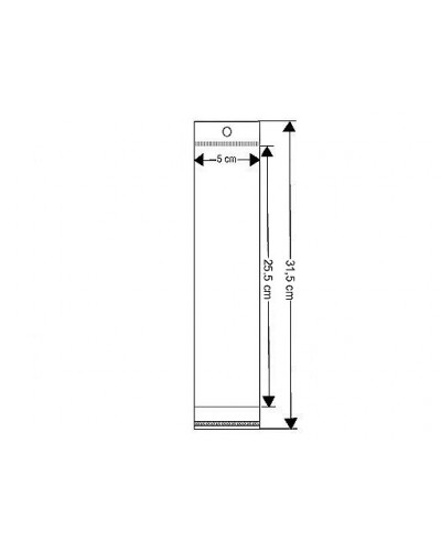 PP ragasztócsíkos celofán bopp tasak akasztóval 5x25,5 cm | Mimib