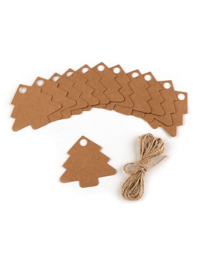 Cimke / névkártya juta madzaggal karácsonyfa, szív, maci, csipesz | Mimib