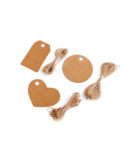 Cimke / névkártya juta madzaggal karácsonyfa, szív, maci, csipesz | Mimib