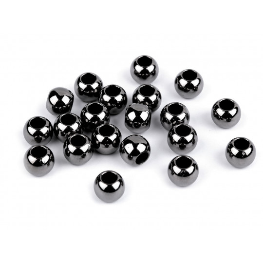 Műanyag gyöngyök Metalic nagy lyukkal 8x10 mm | Mimib