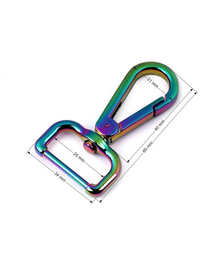 Fém karabiner  25 mm szivárványos | Mimib