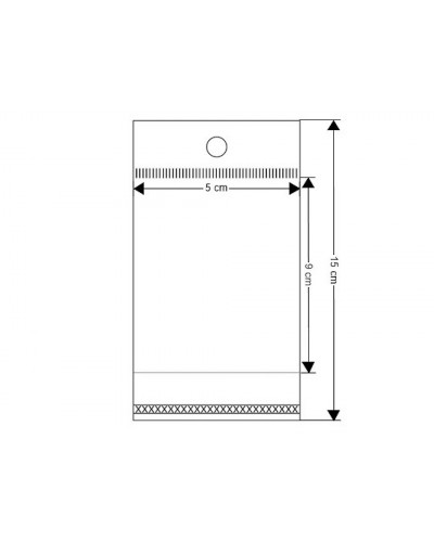 PP ragasztócsíkos celofán tasak jellegű BOPP tasak akasztóval 5x9 cm | Mimib