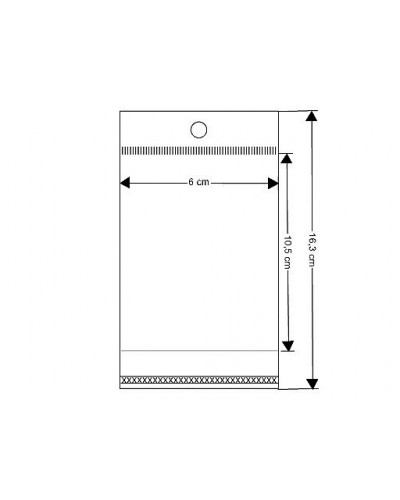 PP ragasztócsíkos celofán tasak jellegű BOPP tasak akasztóval 6x10,5 cm | Mimib