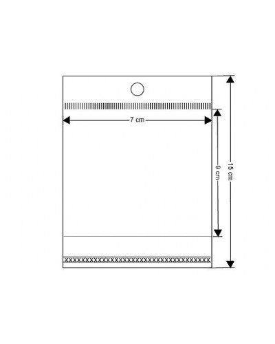 PP ragasztócsíkos celofán tasak jellegű BOPP tasak akasztóval 7x9cm | Mimib