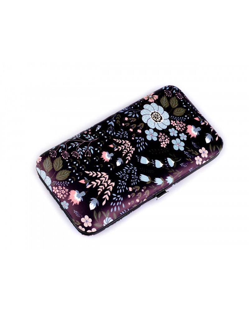 Manikűrkészlet tokban virágmintával | Mimib