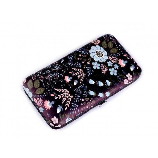 Manikűrkészlet tokban virágmintával | Mimib