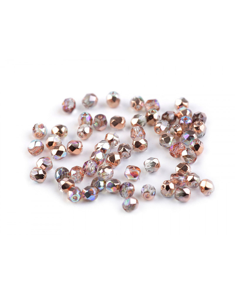 Csiszolt üveggyöngy tűzgyöngy 3 mm | Mimib