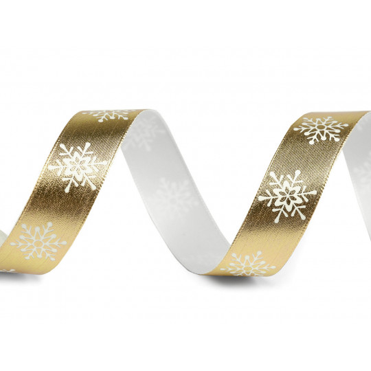 Karácsonyi szalag fémes pehely szélessége 16 mm | Mimib