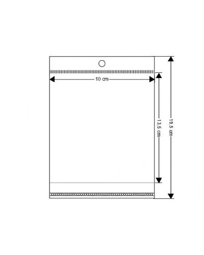 PP ragasztócsíkos celofán tasak jellegű BOPP tasak akasztóval 10x13,5 cm | Mimib