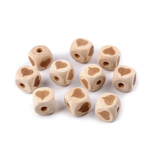 Fa gyöngyök kocka, elefánt, szív, csillag 14x14 mm | Mimib