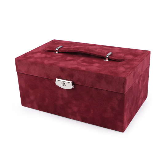 Ékszertartó 2 az 1 ben zárható, velúr | Mimib
