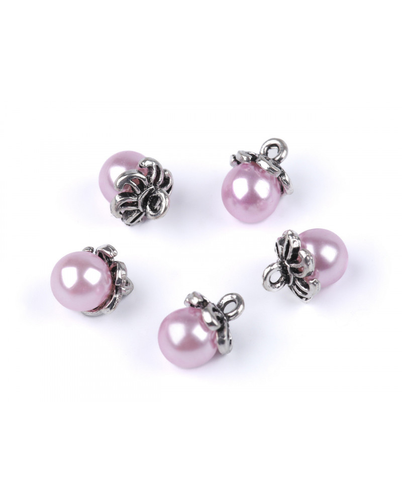 Gomb sapkával / gyöngy medállal Ø9 mm | Mimib