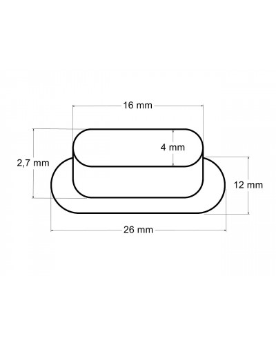 Átvezetés ovális 4x16 mm-es alátéttel | Mimib