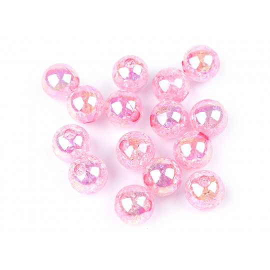 Műanyag gyöngy fűzhető AB hatás Ø13 mm | Mimib