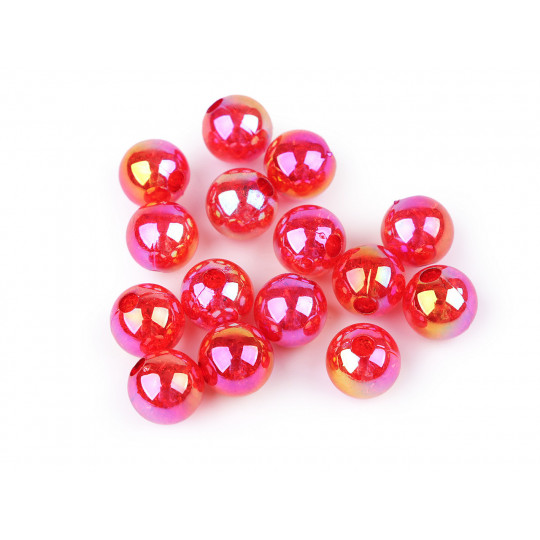 Műanyag gyöngy fűzhető AB hatás Ø13 mm | Mimib