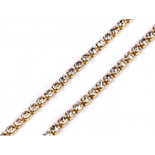 Kristály strasszlánc / bortnyi 2 mm | Mimib