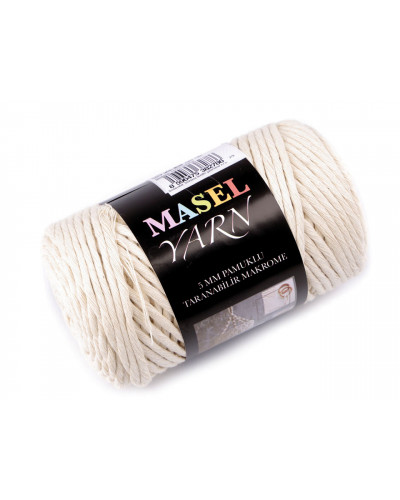 Újjrahasznosított pamut fonal macrame Ø5 mm | Mimib