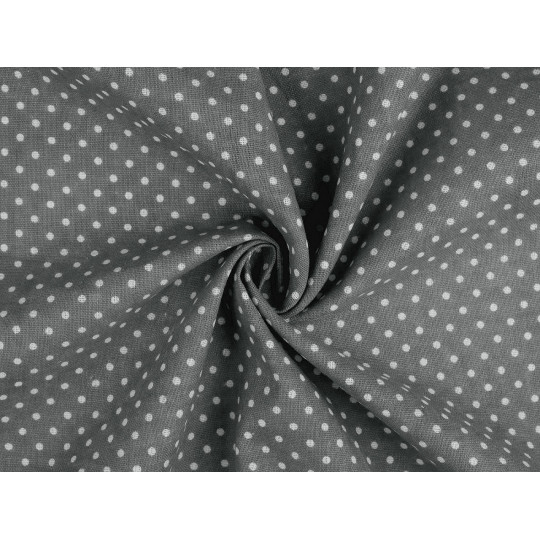 Pamut folyóméter / vastag len imitáció, pöttyök | Mimib