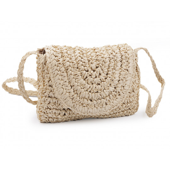Horgolt rafia táska  - lyco crossbody 16x21 cm | Mimib