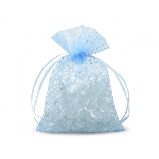 Ajándék zsákocska  méretei 13x18 cm pöttyös organza | Mimib