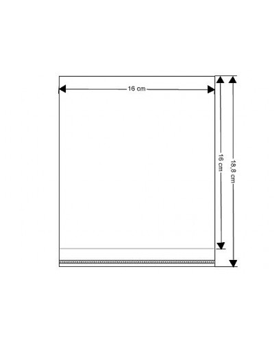 PP ragasztócsíkos celofán tasak jellegű BOPP tasak 16x16 cm | Mimib