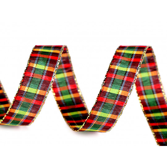 Kockamintás szalag lurexel szélessége 15 mm | Mimib