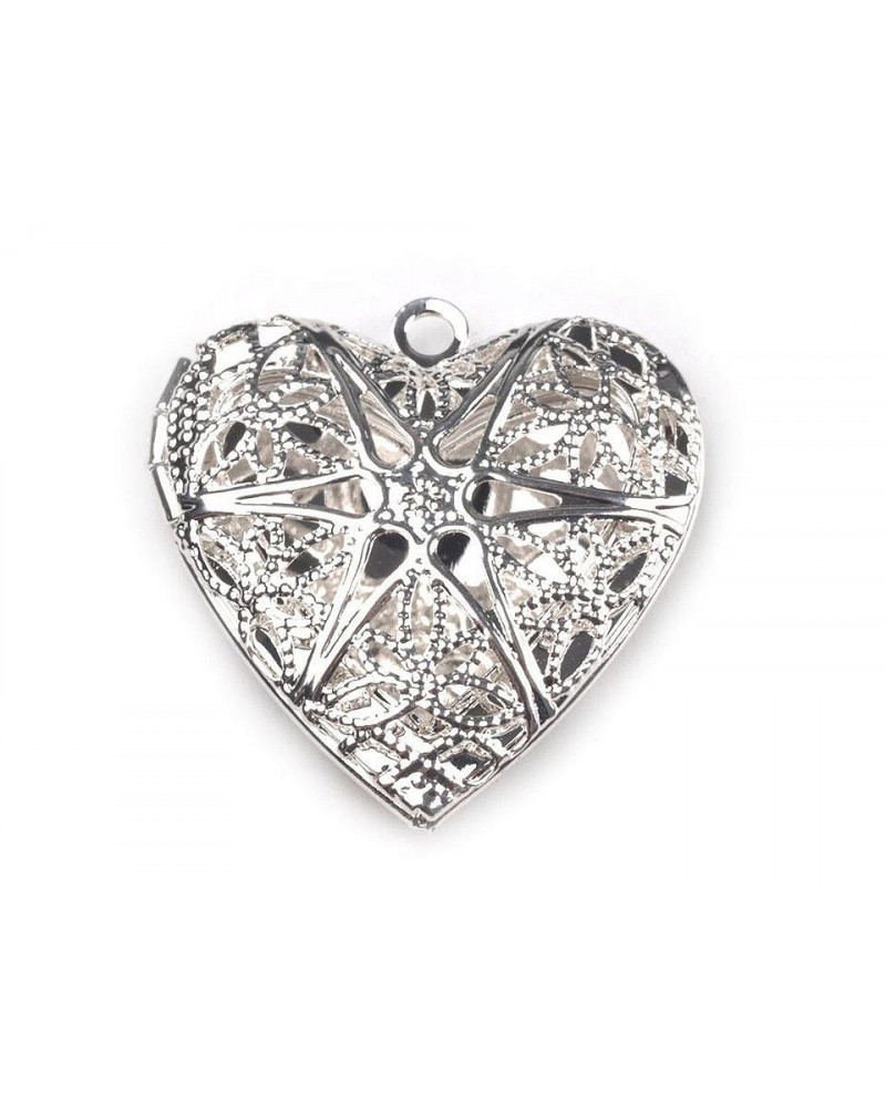 Medailon szív szelence 26x26 mm kinyithatós | Mimib