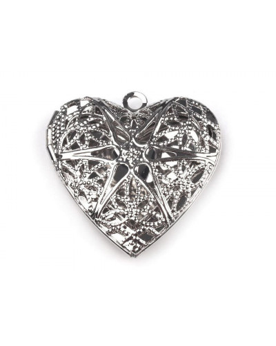 Medailon szív szelence 26x26 mm kinyithatós | Mimib
