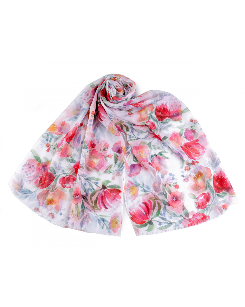 Nyári kendő / sál festett virág 70x180 cm - 1 db. | Mimib