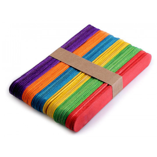 Dekor fa pálcika spatula 1,8x15 cm Multicolor - 50 db. | Mimib