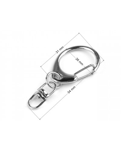 Fém karabiner forgóval 26x54 mm - 3 db. | Mimib