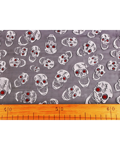 Organza Halloween / glitteres koponyák - 1 m | Mimib