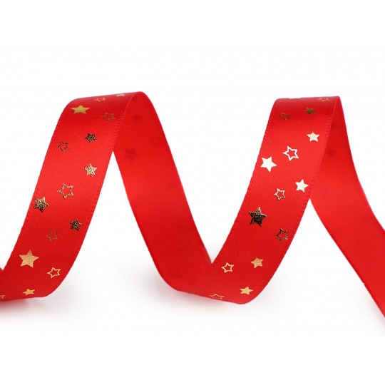 Karácsonyi szalag csillagok széles 15 mm - 5 m | Mimib
