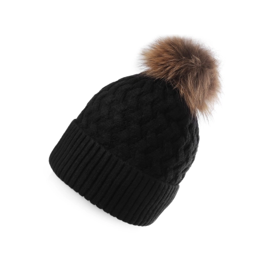 Női / lányos téli apka szőrme bolyttal Emi Ross - 1 db. | Mimib